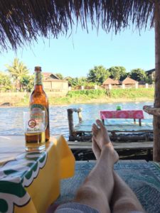 Beer Lao and Nam Song river, Vang Vieng, Laos